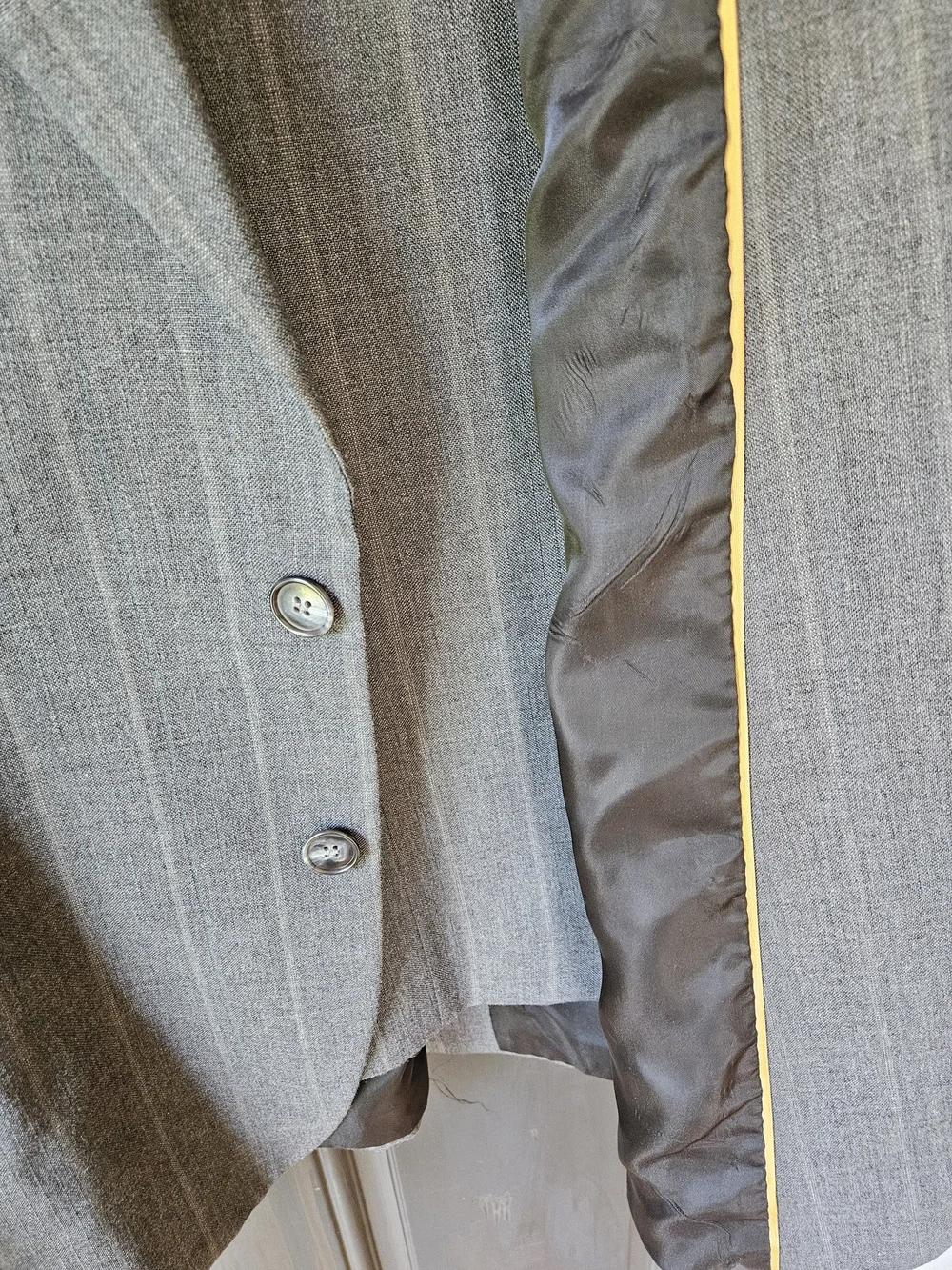 Haggar Gray Pinstripe Suit Jacket - Tailored Two-Button Blazer